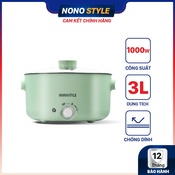 Nồi Điện Đa Năng Nonostyle (3L) - Hàng Chính Hãng