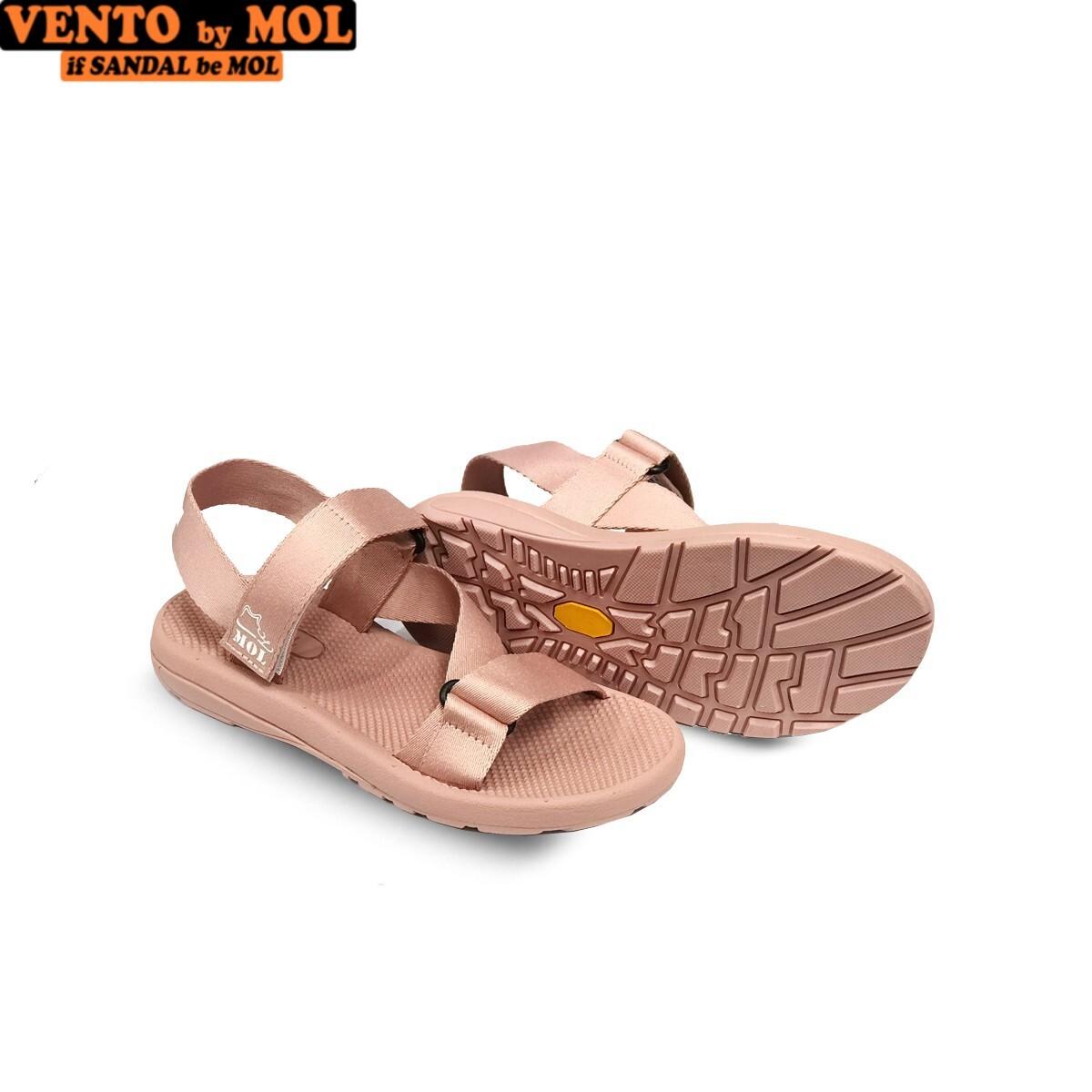 Giày sandal unisex nam nữ quai chéo vải dù đế mõng Slim có quai hậu cố định hiệu MOL mang đi học du lịch MS1166P