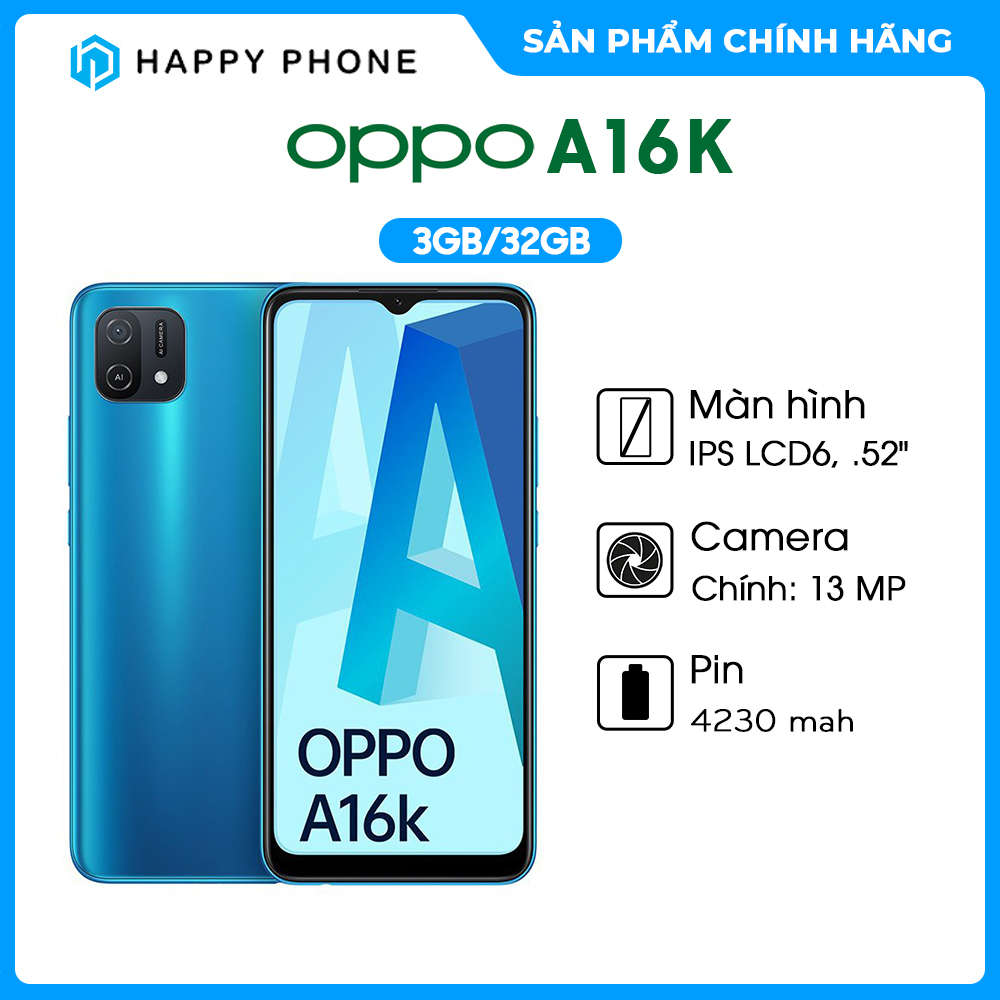 Điện thoại OPPO A16K (3GB/32GB) - Hàng chính hãng