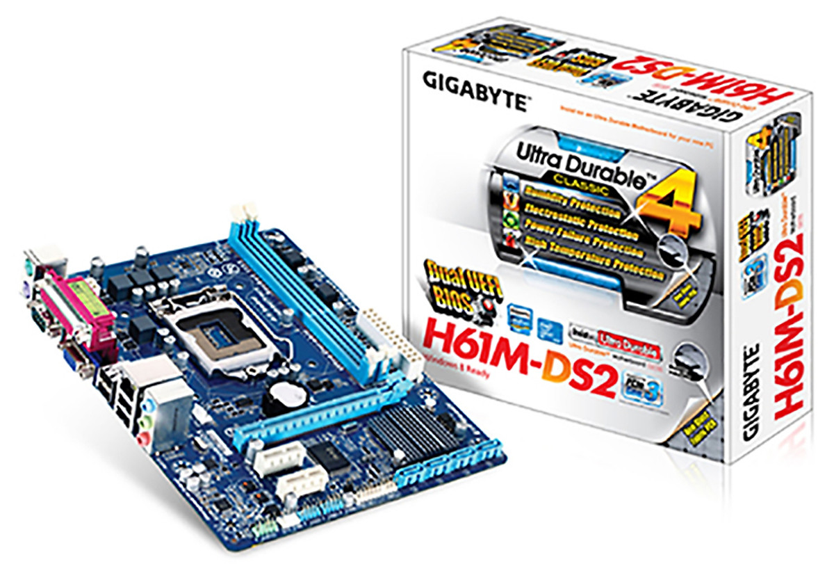 Bo Mạch Chủ Main Gigabyte H61M-DS2 socket LGA1155 - Hàng Chính Hãng