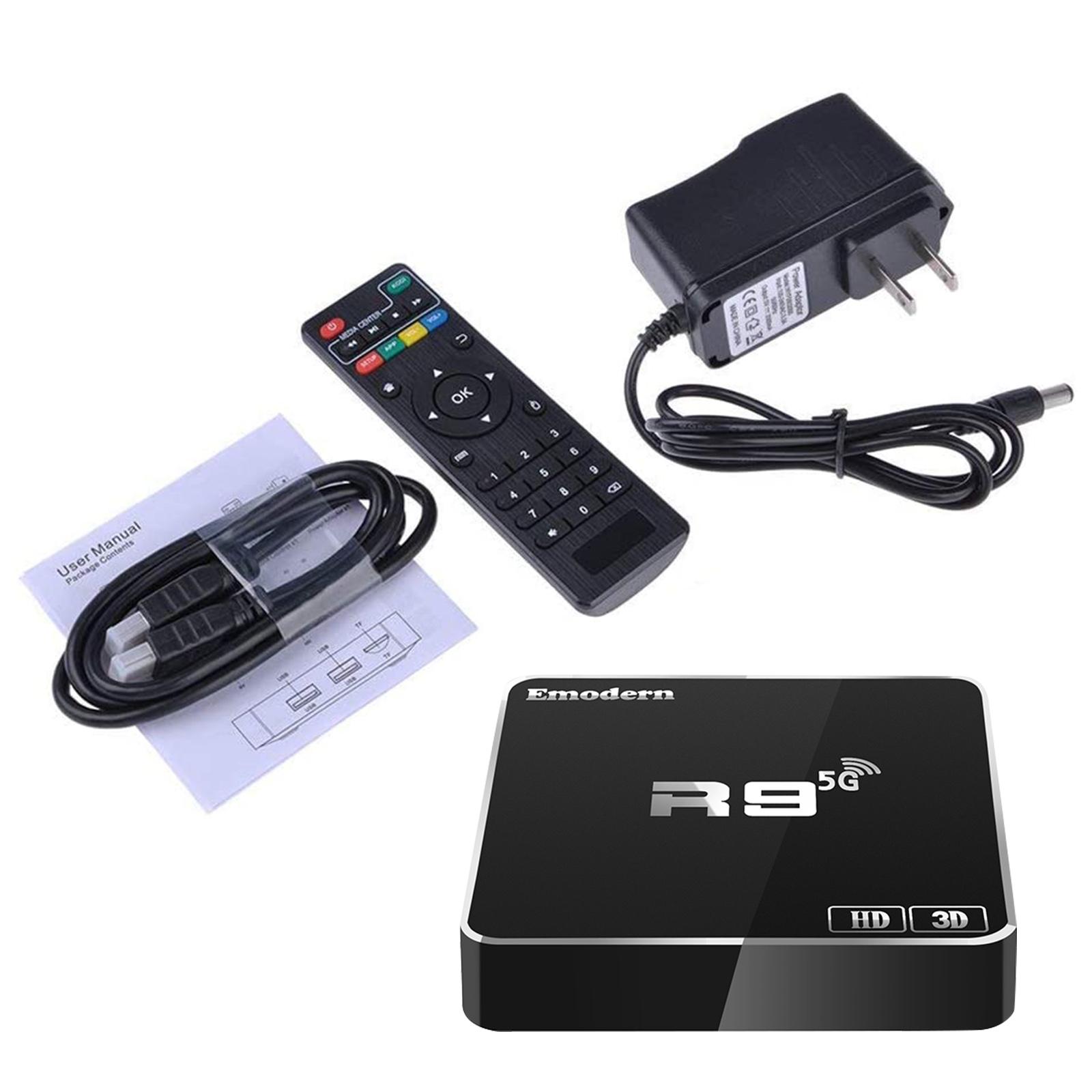  Đầu phát TV kỹ thuật số Wi-Fi 2.4G / 5G Wi-Fi Amlogic S905W Quad Core ARM - Đen R9 4K TV Box Android 9.0 với Điều khiển từ xa 