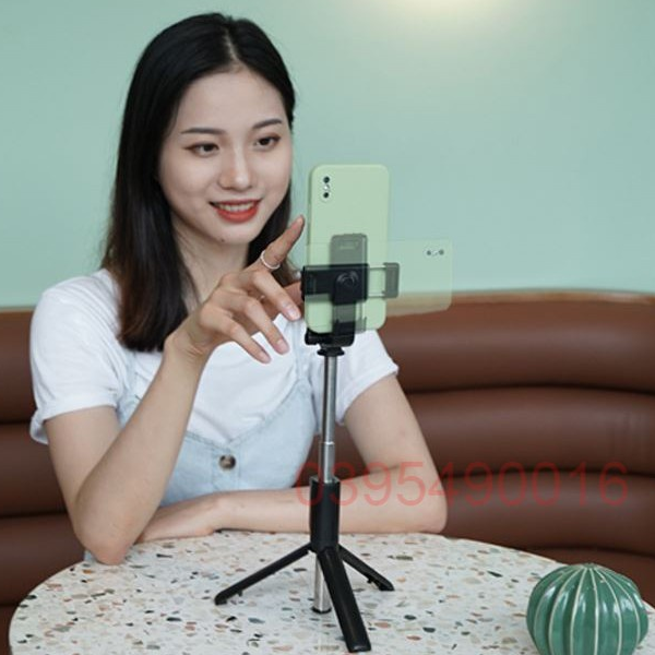 Gậy chụp ảnh tự sướng Selfie Bluetooth R1 có đèn LED trợ sáng chân đế Tripod