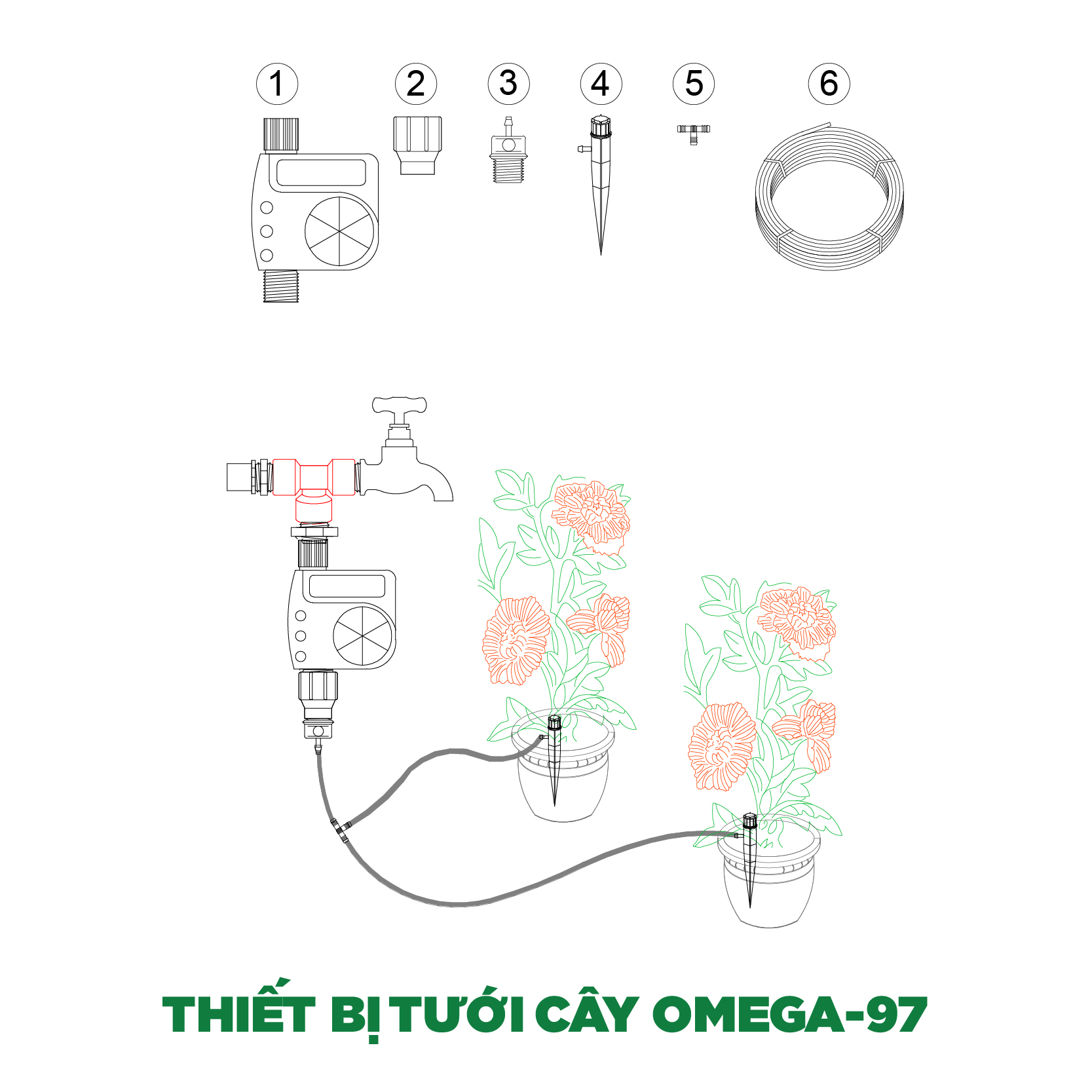 Thiết bị tưới cây OMEGA-97
