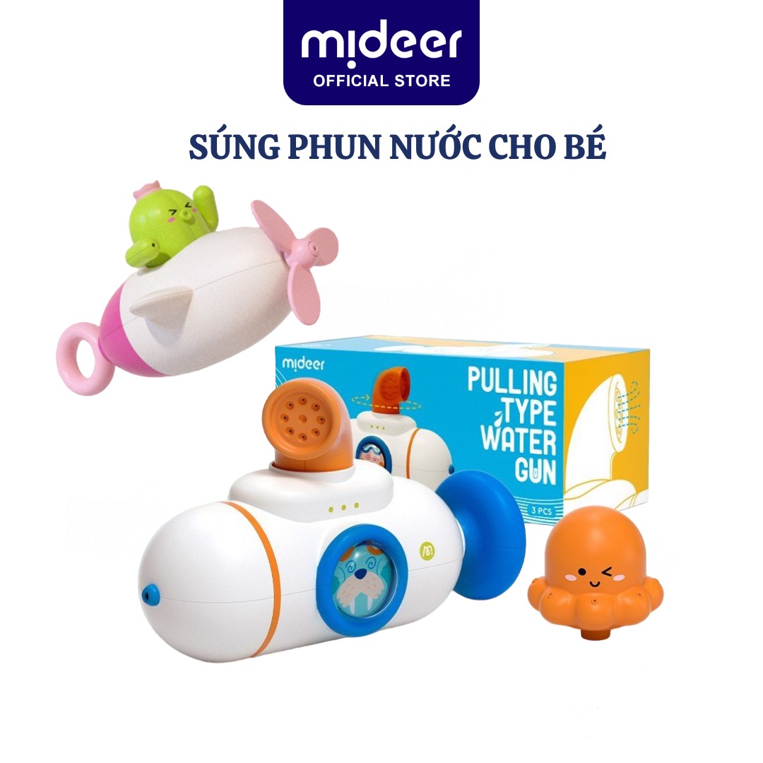 Đồ chơi nhà tắm phun nước cho bé Mideer Pulling Type Water Gun cho bé 1 2 3 tuổi