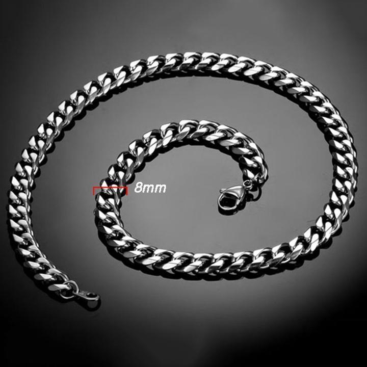 Dây chuyền nam titan thời trang rẻ đẹp thép không gỉ kiểu lặc xéo cao cấp trangsucpt 8mm PTDCNA158