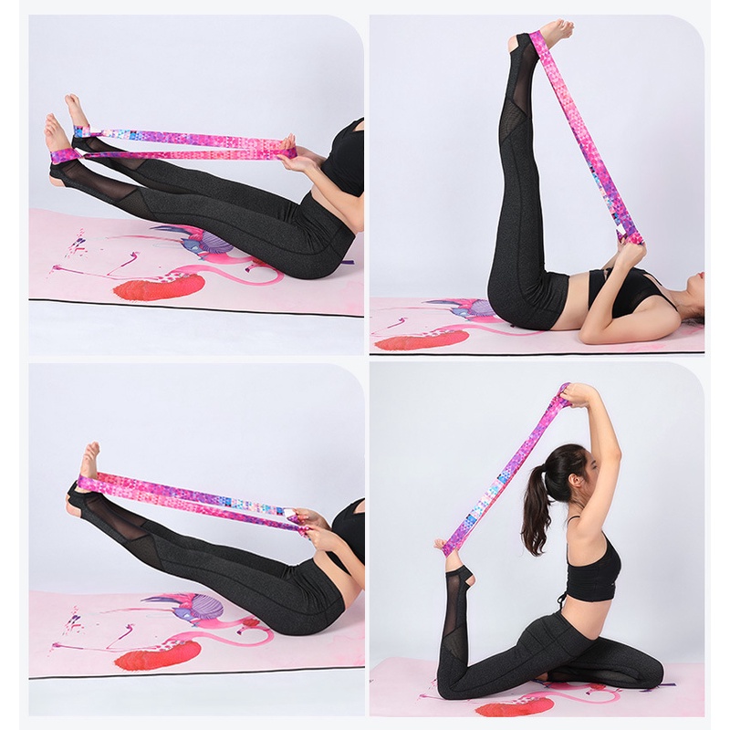 Dây buộc thảm tập Yoga , dây đeo thảm in hoạ tiết , dây đai cotton co giãn đa năng tiện dụng hỗ trợ các bài tập Yoga