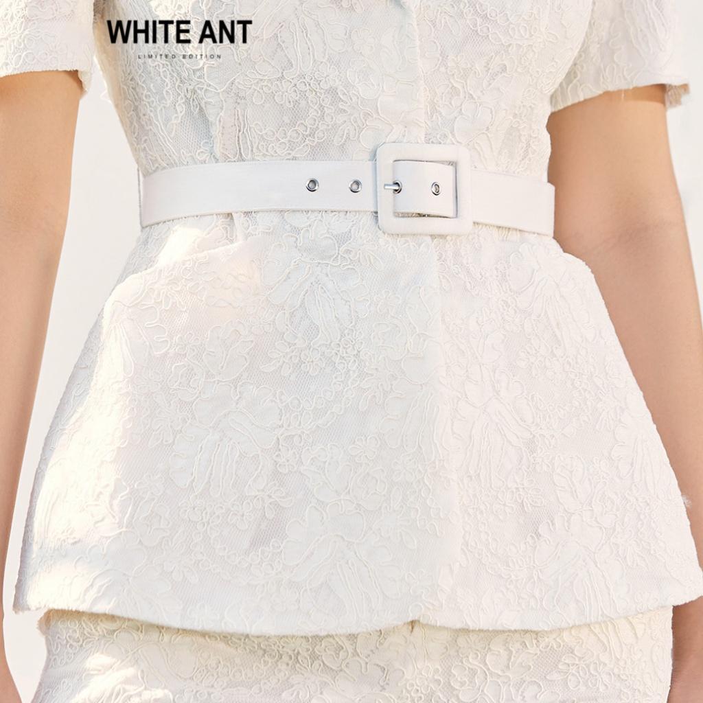 Áo Khoác Blazer Công Sở Nữ WHITE ANT NEALA NOTCHED LAPEL Thiết Kế Tay Ngắn, Chất Liệu Ren Chỉ Cotton Cao Cấp 180501012