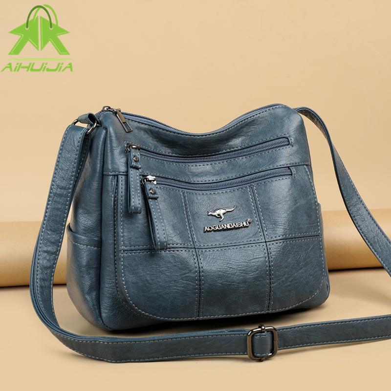 Năm 2021 Thời Trang Sang Trọng Thiết Kế Túi Đeo Chéo Da Pu Mềm Sứ Giả Túi Xách Cho Nữ Dây Kéo Mini Retro Người Phụ Nữ Túi Xách Nữ Túi