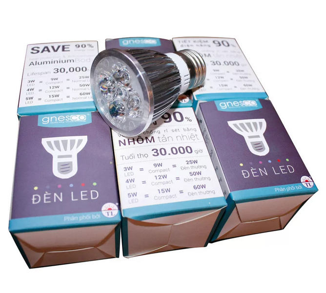Bộ 5 cái đèn LED chiếu điểm thân nhôm Gnesco 5W E27 (Trắng)