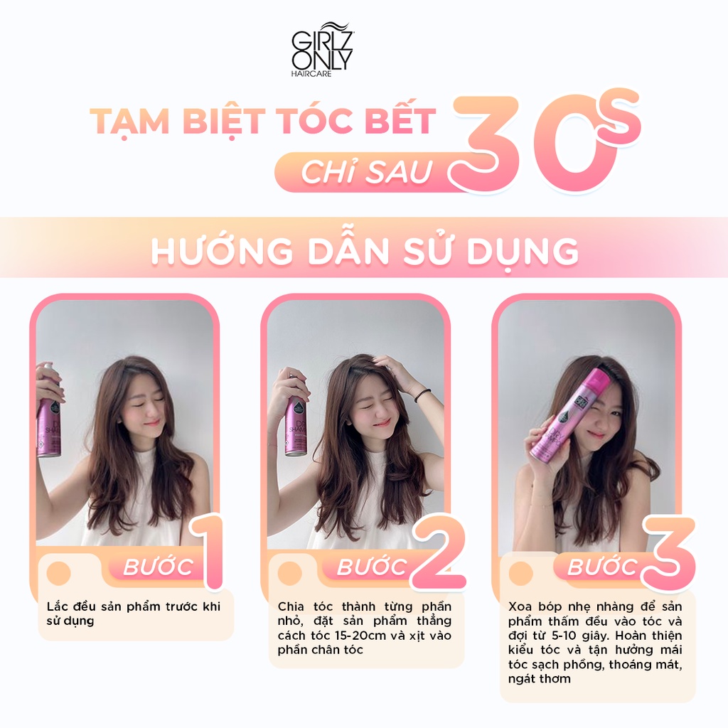 Dầu Gội Khô Giúp Tóc Sạch Gàu Và Bồng Bềnh Girlz Only For Blondes 200ml - Vàng