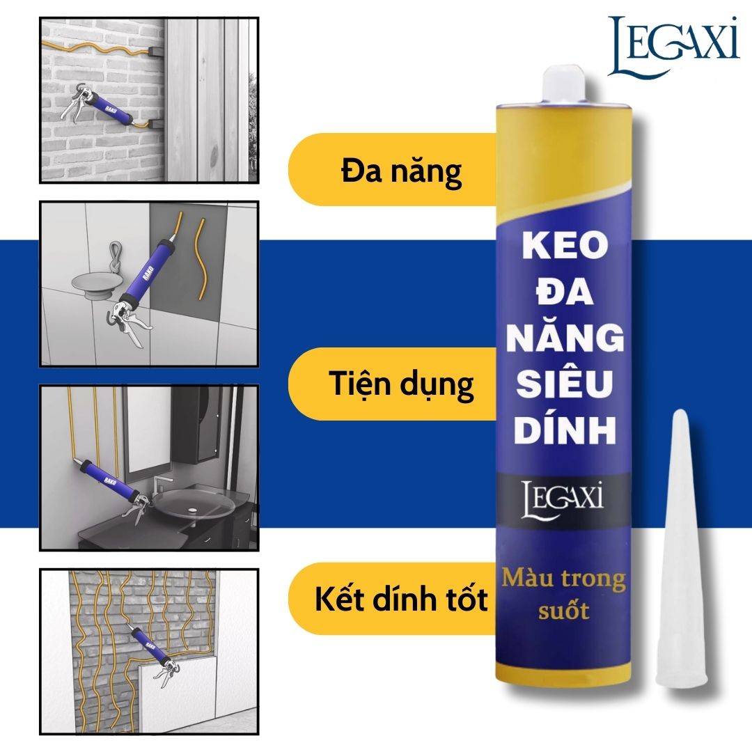 Keo đa năng dán gỗ đá hoa cương gạch men sứ tường cầu thang sàn chống nước chịu nhiệt chịu tải lực Legaxi