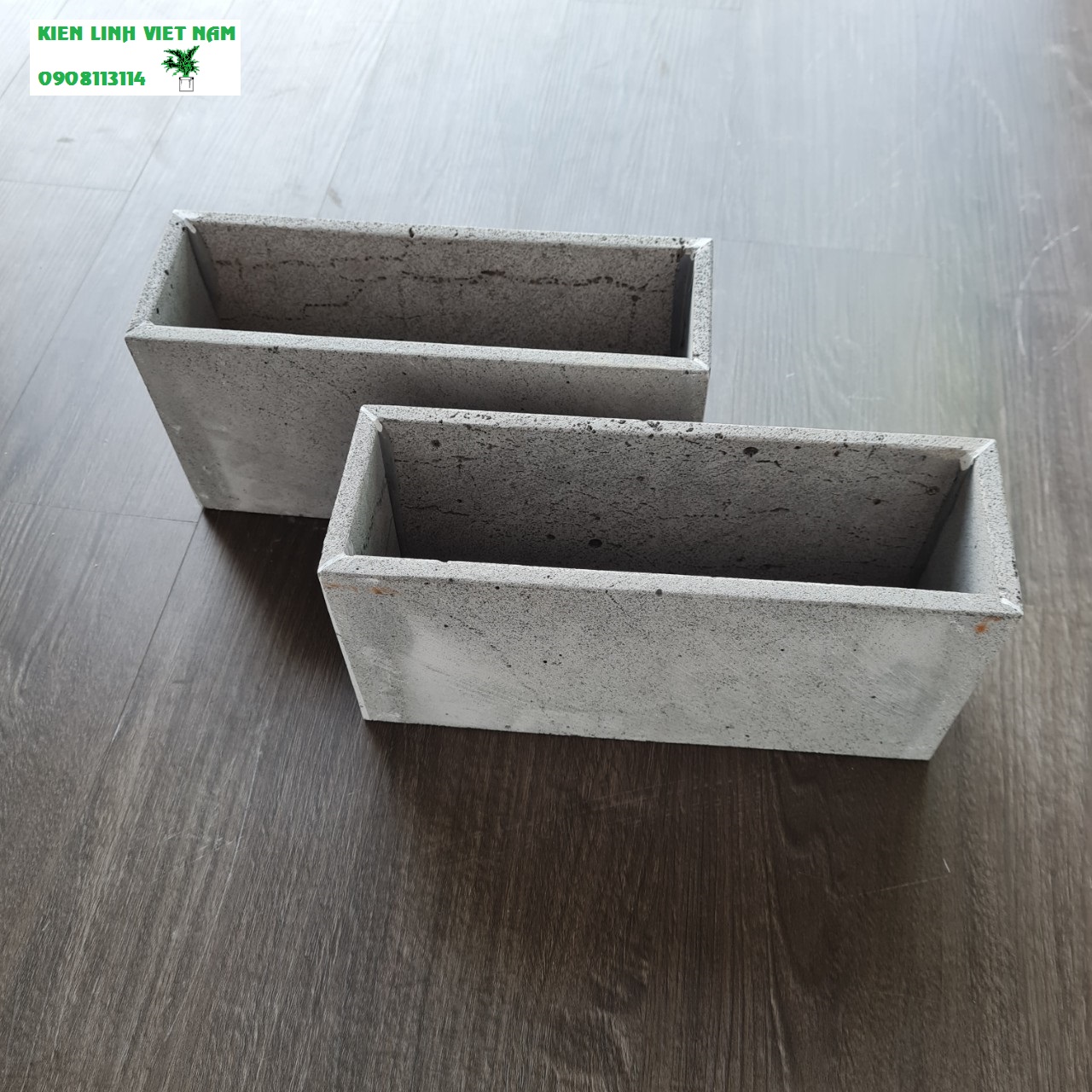 Chậu trồng hoa đá ong xám tự nhiên - hình chữ nhật dài 30cmxR10xC15cm - trồng cây cảnh treo ban công giếng trời – trồng cây ốp tường hoặc treo tường để bàn độc đáo