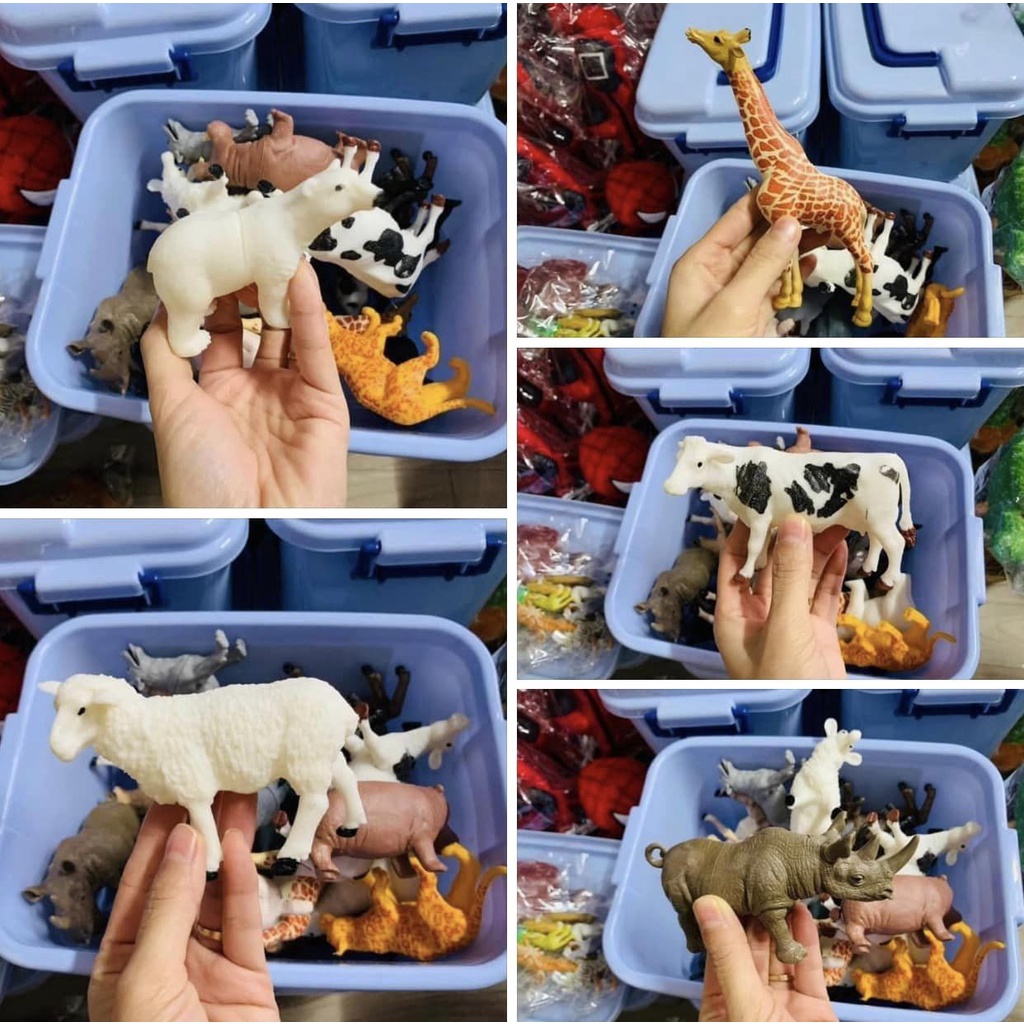 Bộ đồ chơi mô hình động vật 58 chi tiết thú rừng hoang dã giúp bé nhận biết thế giới xung quanh