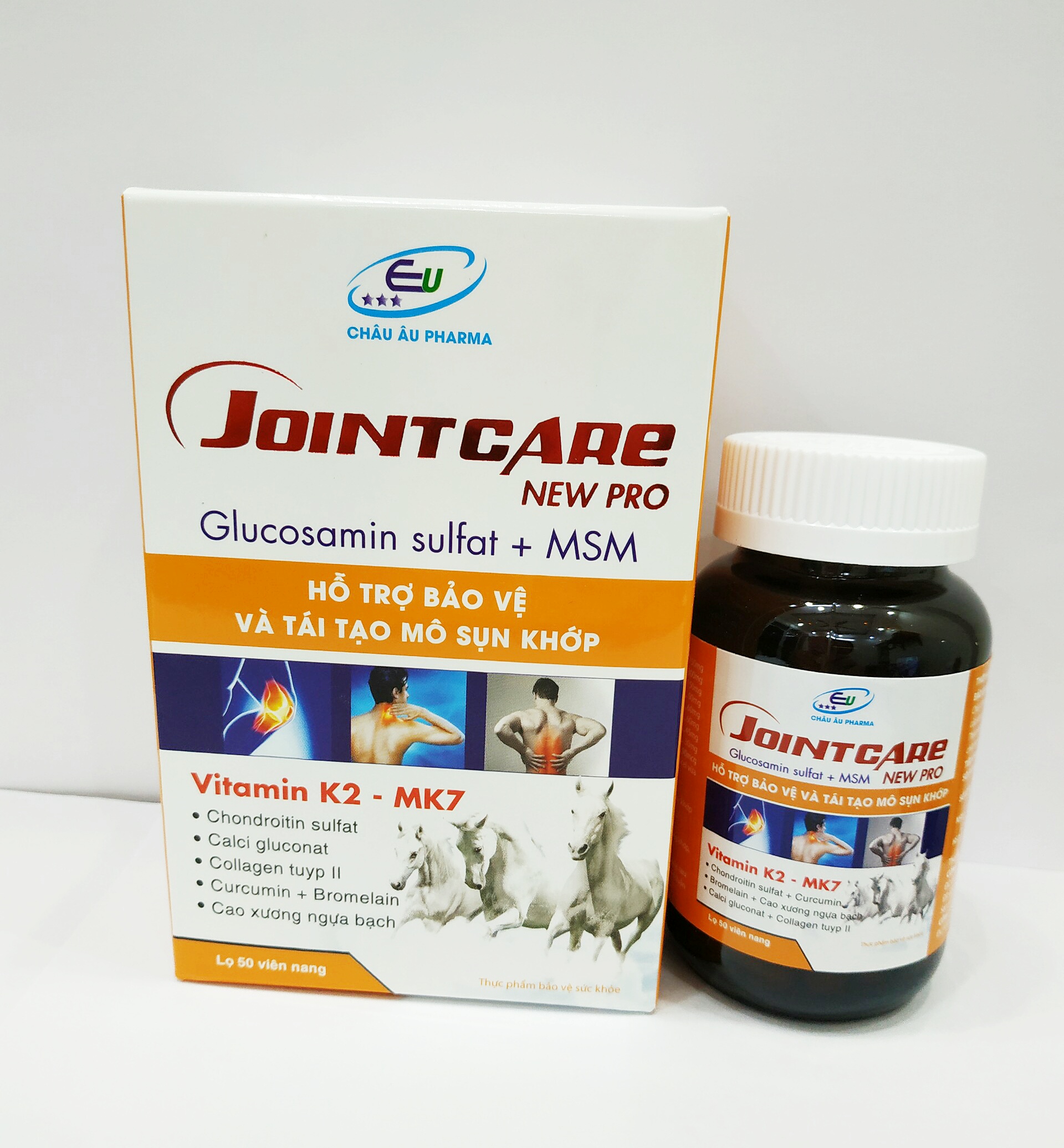 VIÊN UỐNG BỔ XƯƠNG KHỚP JOINTCARE NEW PRO - BỔ SUNG GLUCOSAMIN, COLLAGEN TUÝP 2 - GIẢM ĐAU XƯƠNG KHỚP - GIẢM THOÁI HÓA KHỚP - TĂNG TIẾT DỊCH LÀM TRƠN Ổ KHỚP - LỌ 50 VIÊN