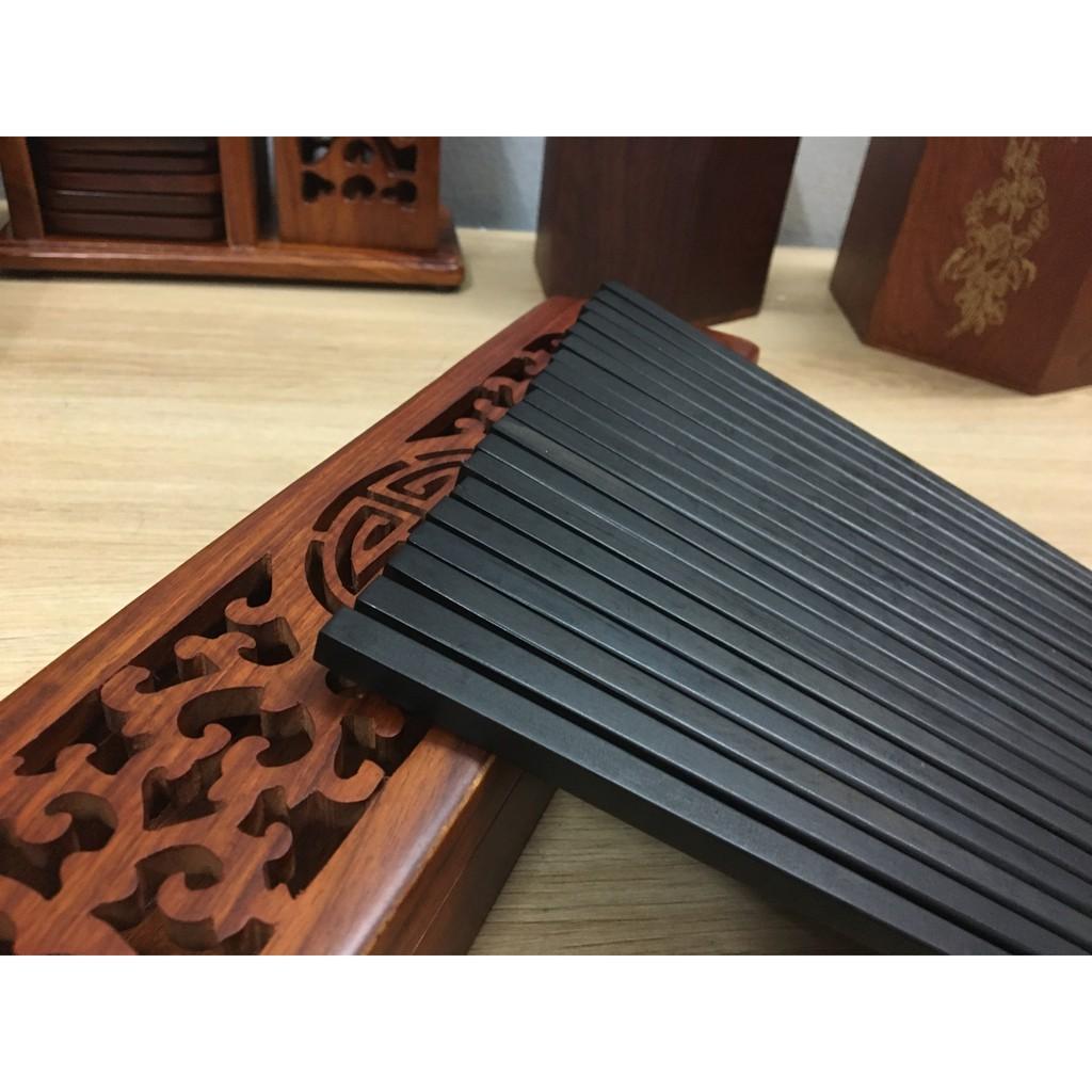 Bộ đũa ăn bằng gỗ mun sừng và hộp gỗ hương