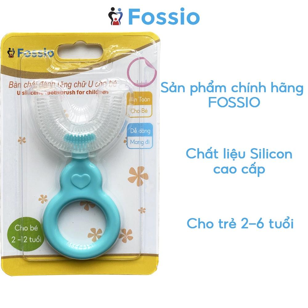 Bàn Chải Đánh Răng Cho Bé Chữ U FOSSIO 2 - 6 tuổi, chất liệu silicon cao cấp, có thể hấp sấy tiệt trùng E50