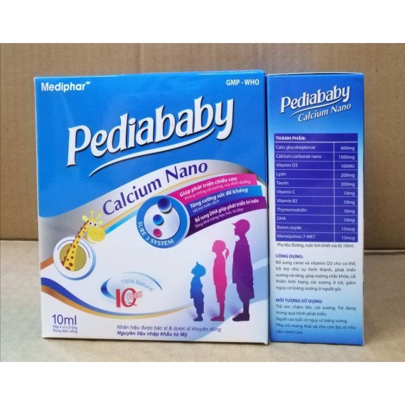 Pediababy calcium nano bổ sung canxi, phát triển chiều cao, chống còi xương suy dinh dưỡng