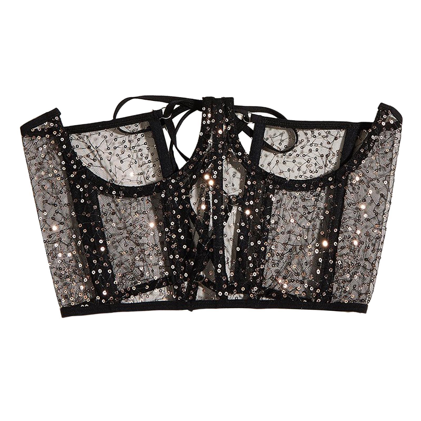 Fashion Women Lace up Corset Waist  Wide Belt for Costume Christmas Black