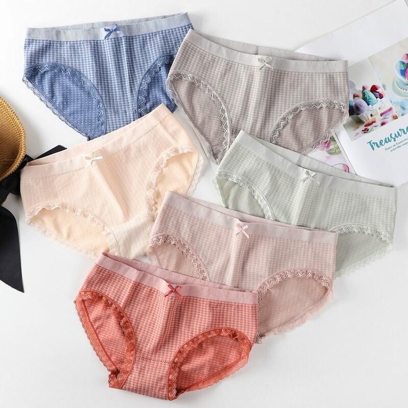 Quần Lót Thun Dệt Kim Hoạ Tiết Karo