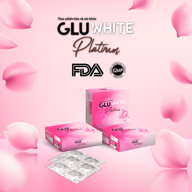 Viên Sủi Trắng Da Gluwhite Platium, Bảo Vệ Và Tăng Độ Đàn Hồi Cho Da, Giúp Da Trắng Hồng Rạng Rỡ