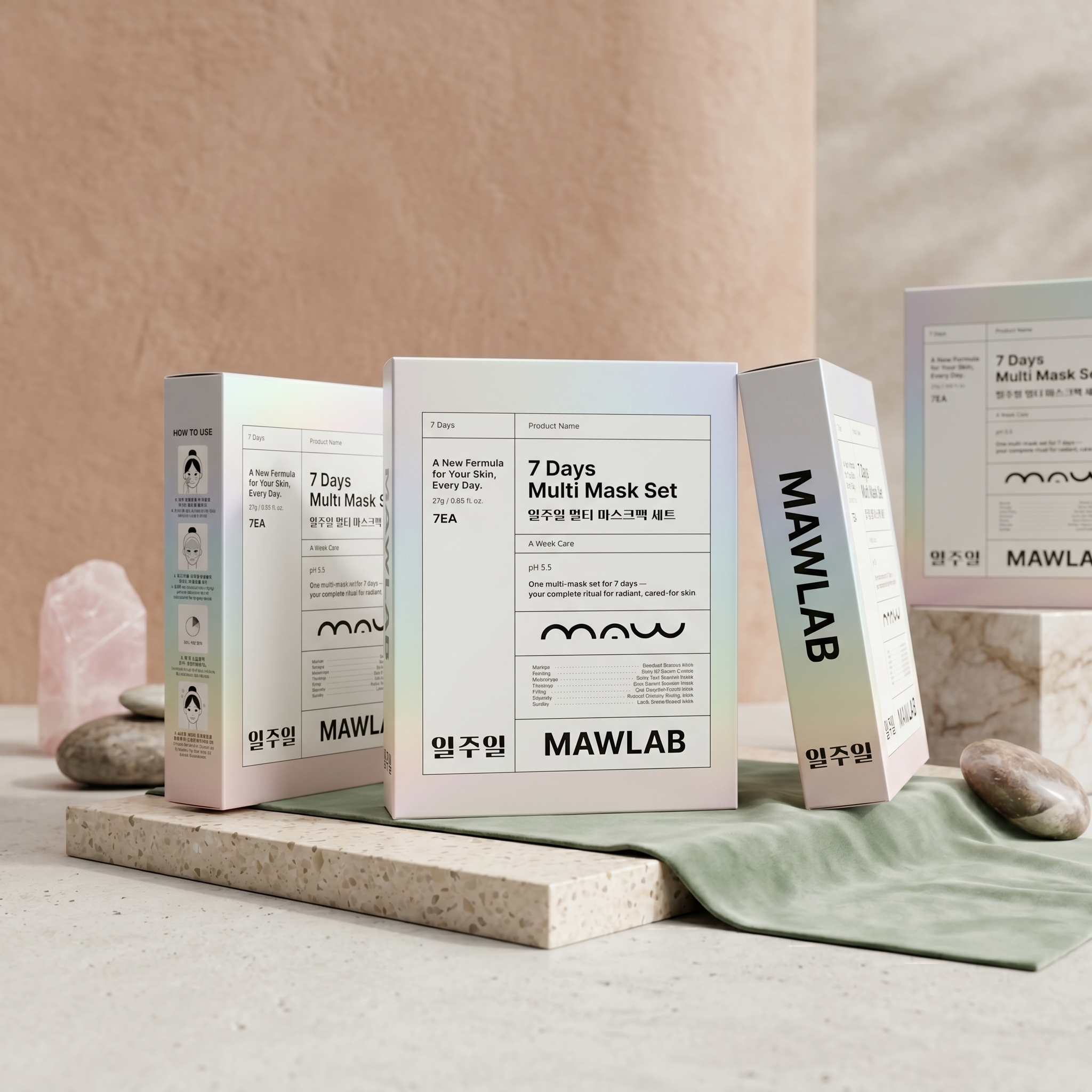 [7 miếng tặng 2] Hộp 7 Mặt Nạ Dưỡng Da Sáng Khỏe, Ẩm Mịn MAWLAB Seven Days Multi Mask Set