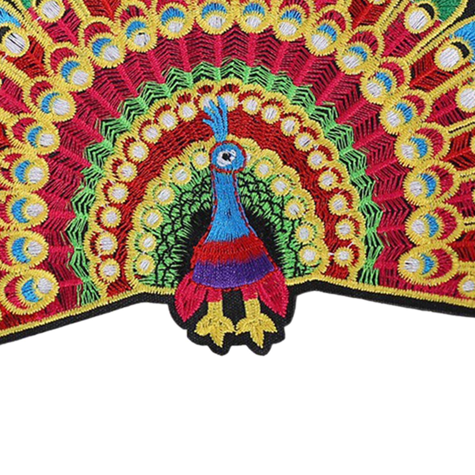 Peacock Patches Iron on/Sew on Embroidered Applique Embroidered Patches Embellishment Craft for DIY Clothes