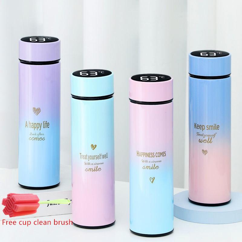 500Ml Giữ Nhiệt Bình Nhiệt Cốc Hút Chân Không Bình Thép Không Gỉ Bình Giữ Nhiệt Trà Bao LED Thông Minh Hiển Thị Nhiệt Độ Nước Uống
