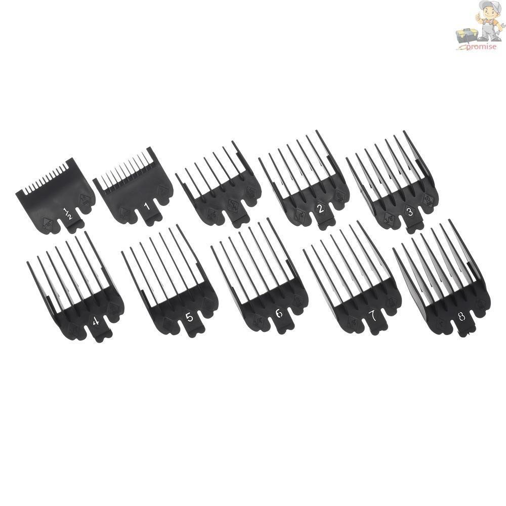 Set 8 / 10 Đầu Lược Nhựa Màu Đen Chuyên Dụng Cho Tông Đơ Cắt Tócchạy