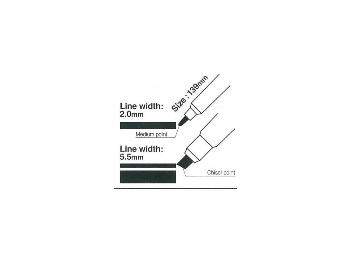 SAKURA - BÚT LÔNG VIẾT BẢNG 2 ĐẦU MÀU XANH DƯƠNG XWBK-T#36