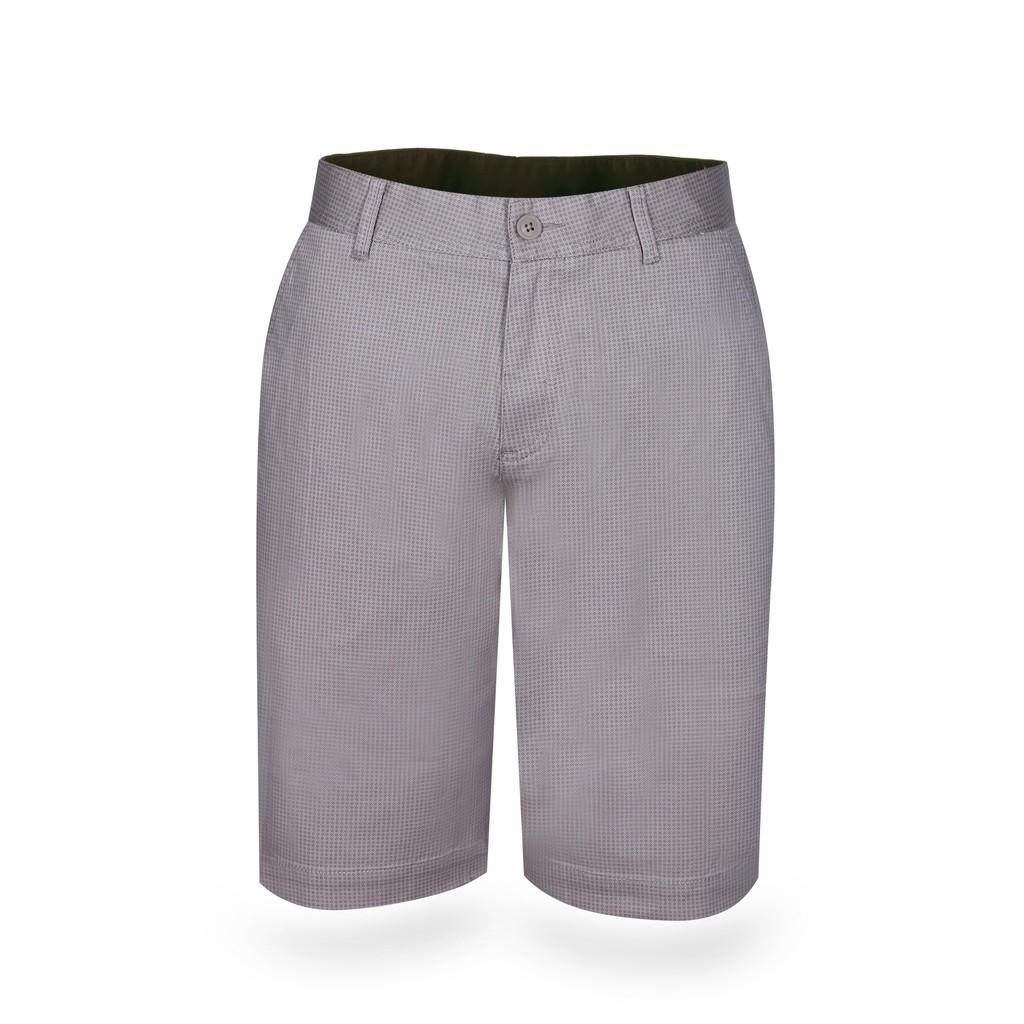 Quần short nam Khatoco kẻ caro màu nâu xám mã Q3M378R0-ININ010-2212-0