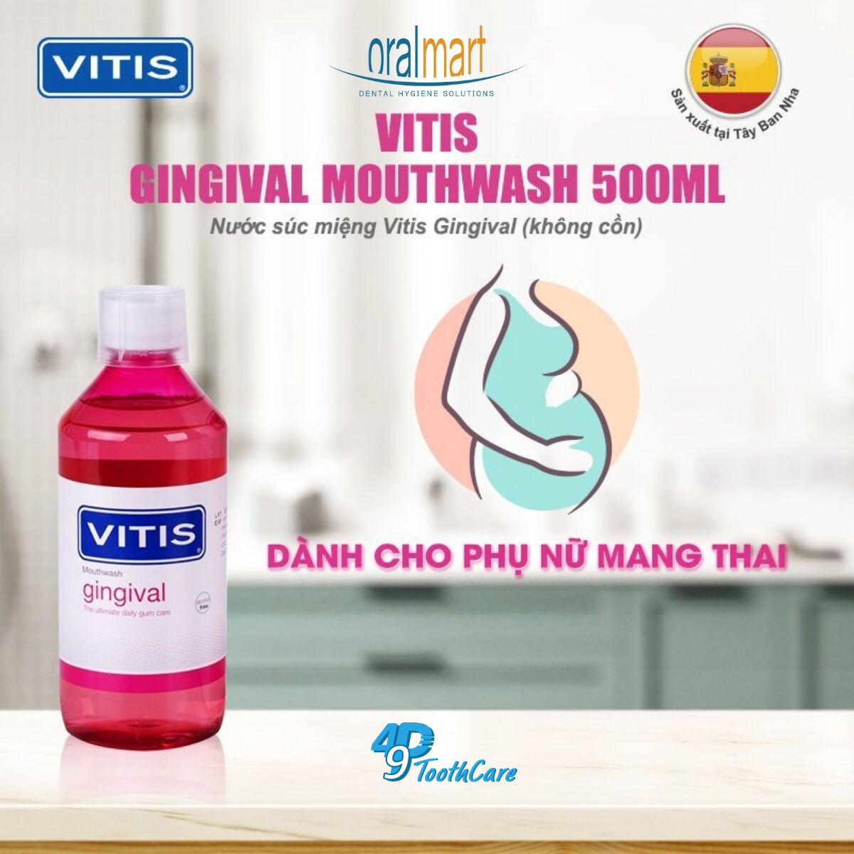 Nước súc miệng dành cho nướu nhạy cảm Vitis Gingival 500ml