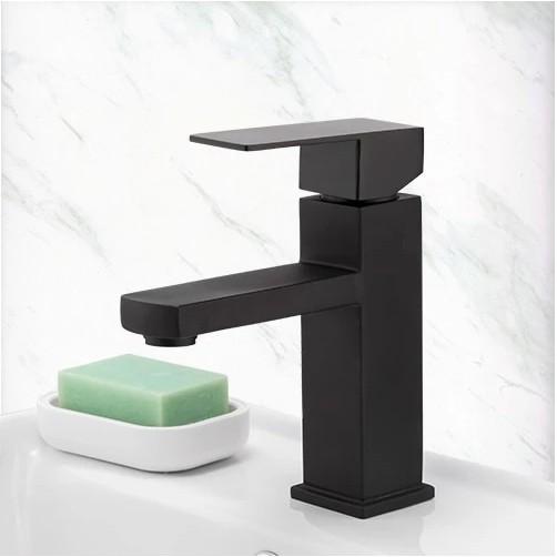 Vòi lavabo nóng lạnh màu đen vuông vắn, mã V30M