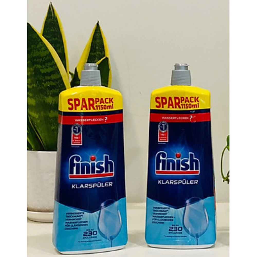 Combo 2 chai nước làm bóng finish 1150ml dùng cho máy rửa bát chén