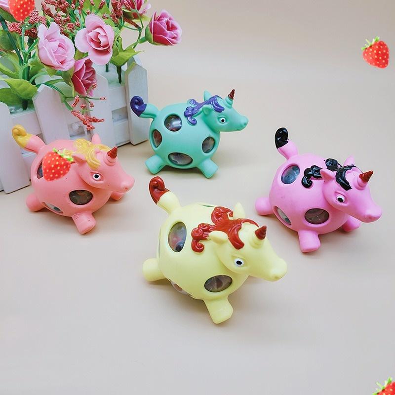 Squishy hình con ngựa bóp ra hạt mềm mịn dễ thương chân thực giảm stress co dãn đàn hồi ngộ nghĩnh bóp giải trí