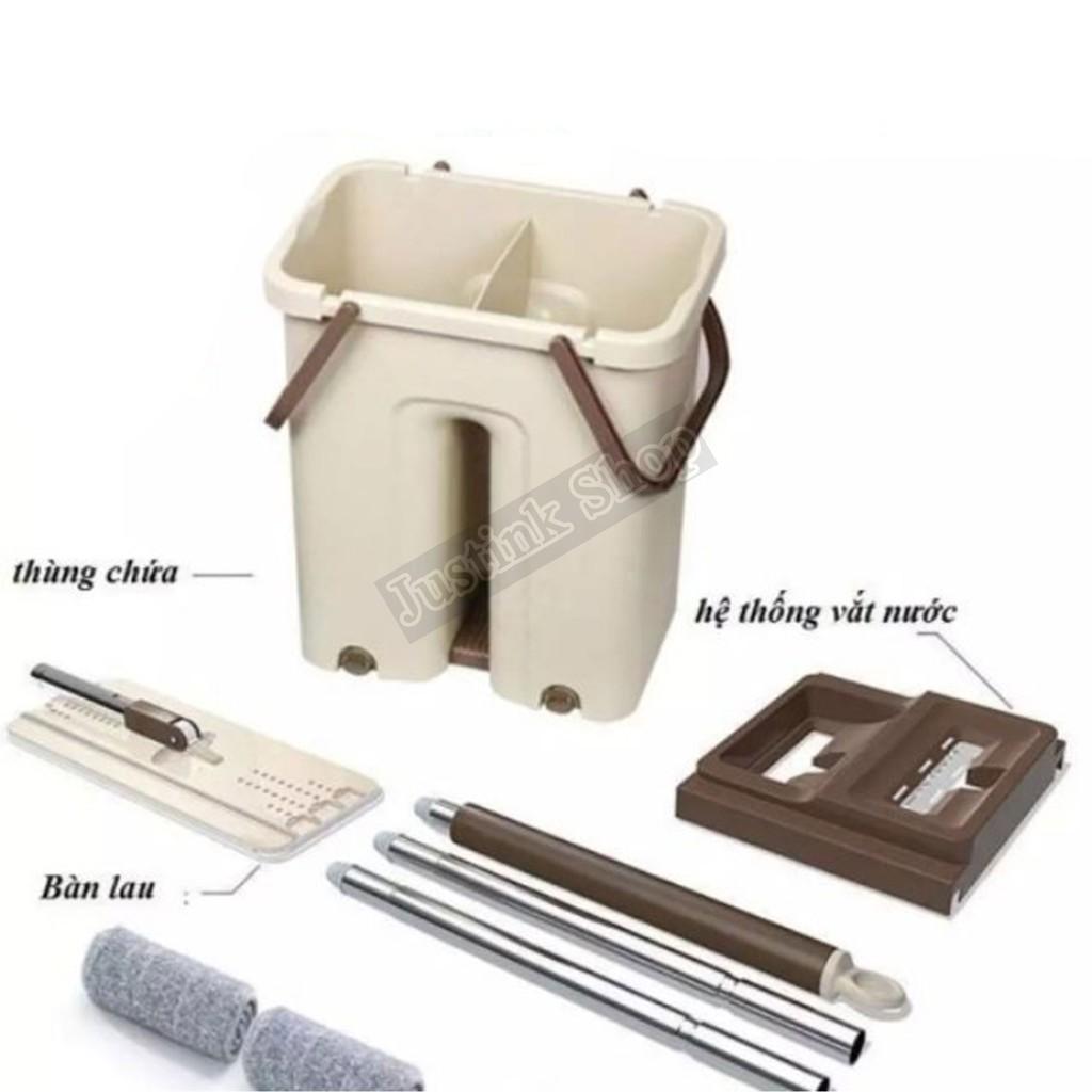 Bộ cây lau nhà thông minh kèm thùng vắt 2 ngăn - JLVQ-2975-BCLN