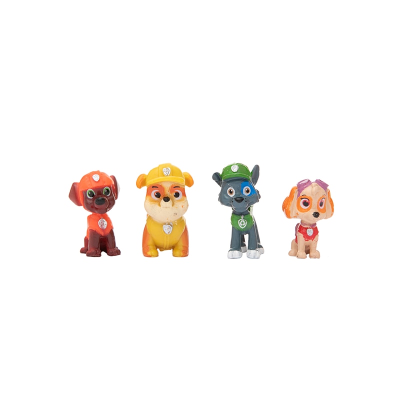 Bộ 12 đồ chơi biệt đội Chó Cứu Hộ Paw Patrol 6 chó 5 xe trang trí bánh kem