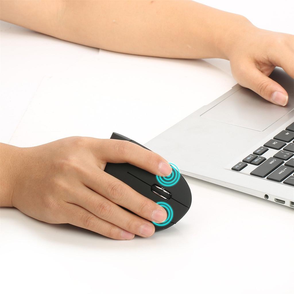 Laptop Tiện Ích 2.4G Không Dây Dọc Usb 6 Phím Chuột Thiết Kế Công Thái Học Quang Học 2400Dpi Chuột Đen Chuột Chơi Game Không Dây chuột