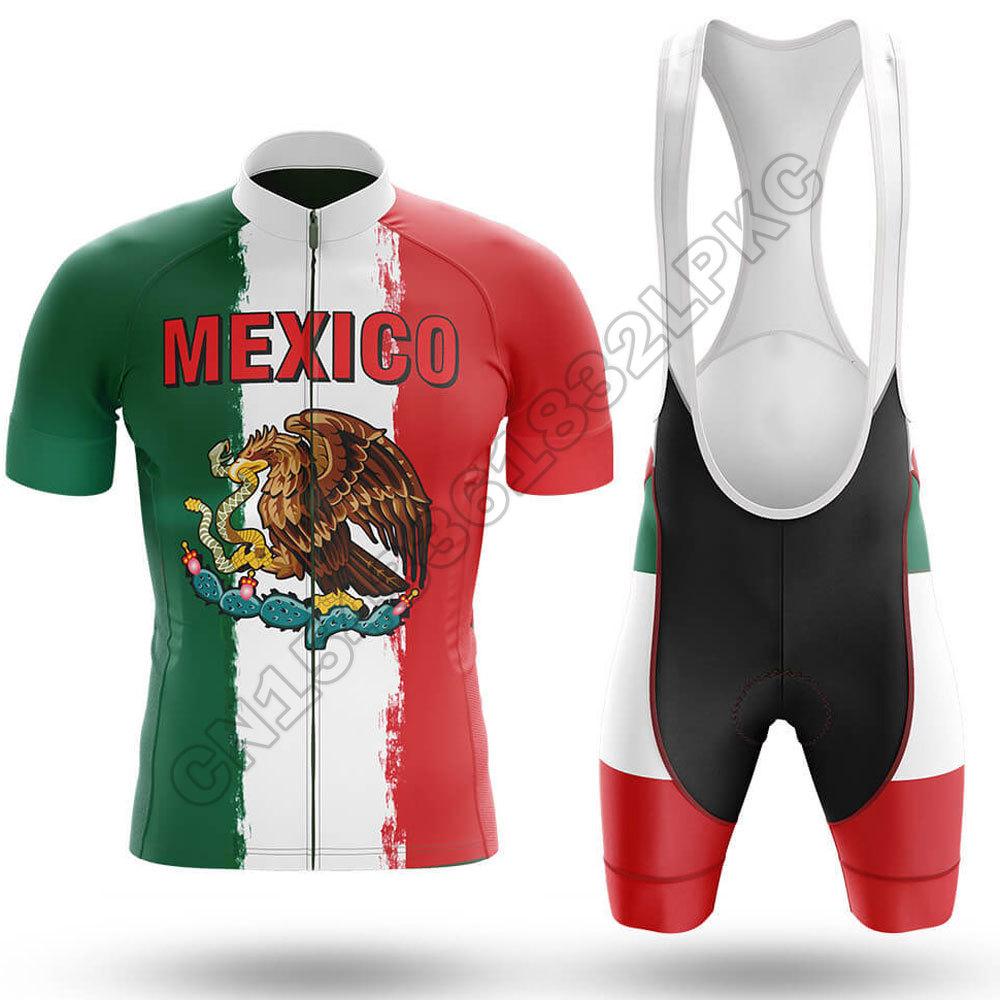 Đội tuyển thể thao Mexico 2022 Bộ quần áo đi xe đạp mùa hè ngắn tay cho nam Quần áo đi xe đạp nhanh khô ngoài trời Bộ quần áo thể thao đi xe đạp MTB Color: cycling jersey 3 Size: XS