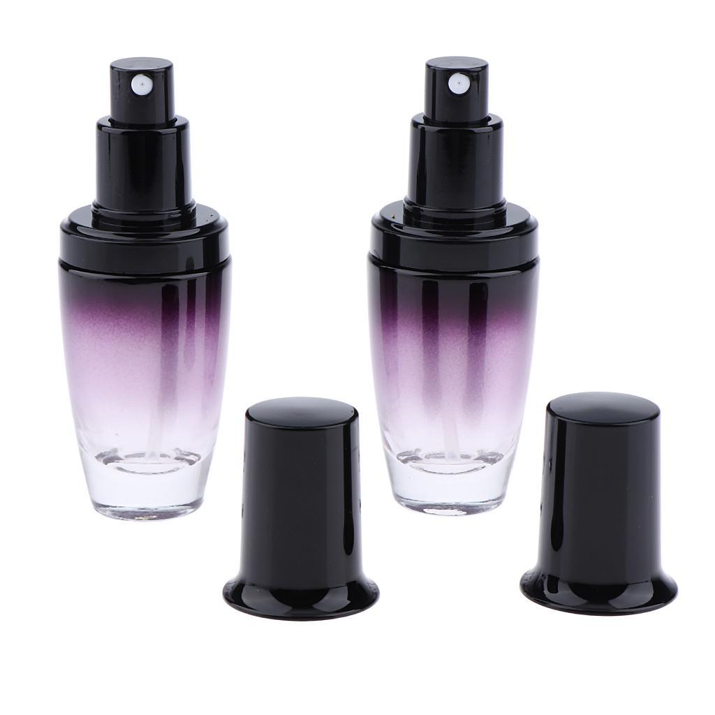 2Pcs Glass Perfume Empty Bottle Atomizer Pump Sprayer Refillable Travel