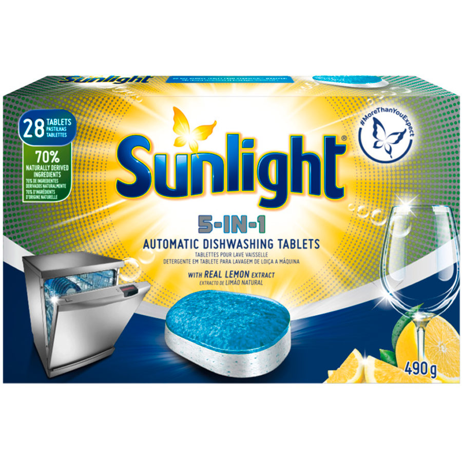 Hộp Viên Rửa Chén Bát SUNLIGHT 5 in 1 Cho Máy Rửa Chén Bát (28V/hộp)