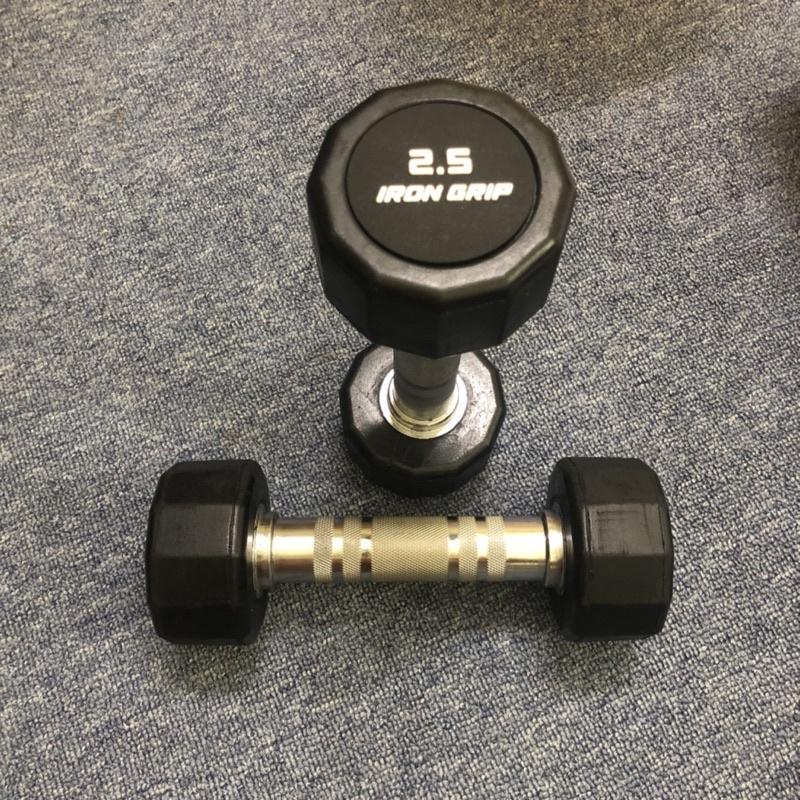 Bộ 2 Tạ Tay Cao Su Iron Grip 2.5kg Màu Đen , Tạ Tập Gym