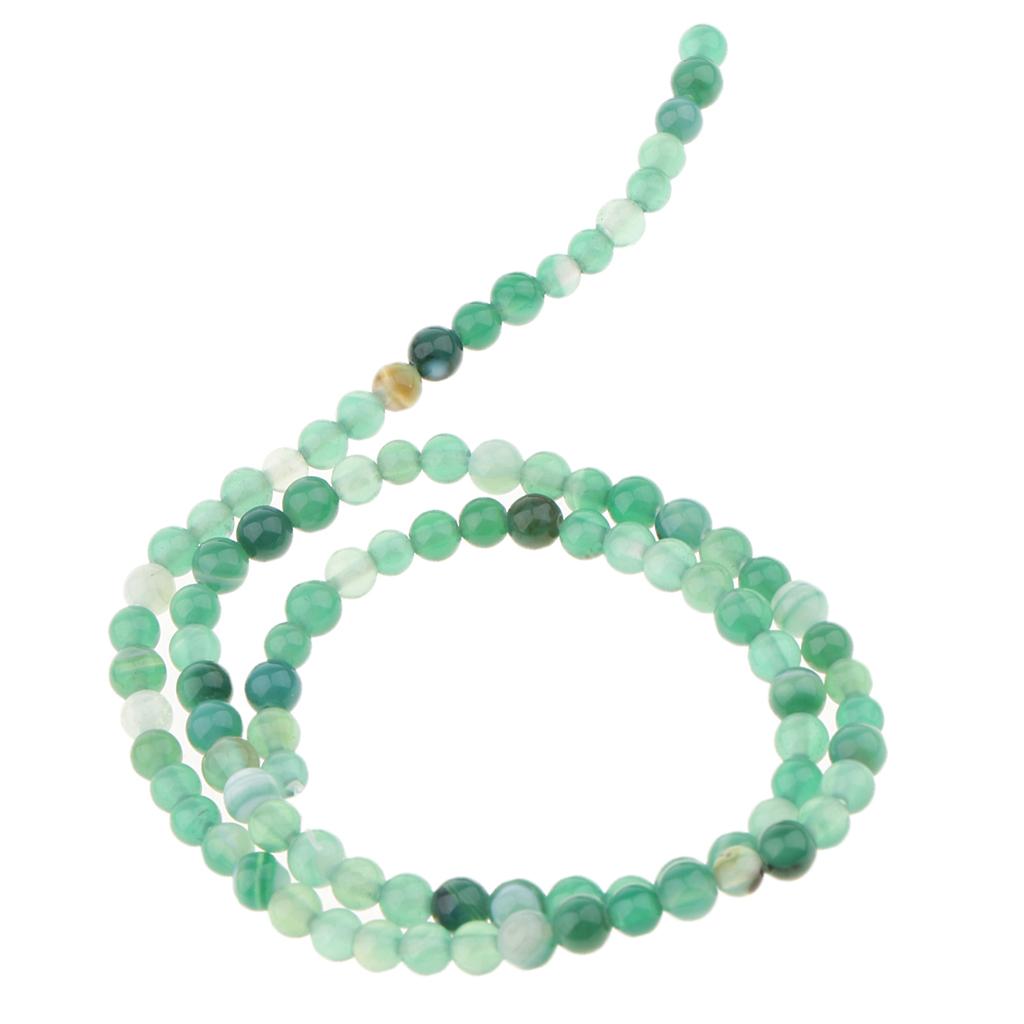 1 Strand Loose Beads Round Natural Stone Agate Beads DIY Crafts 4mm