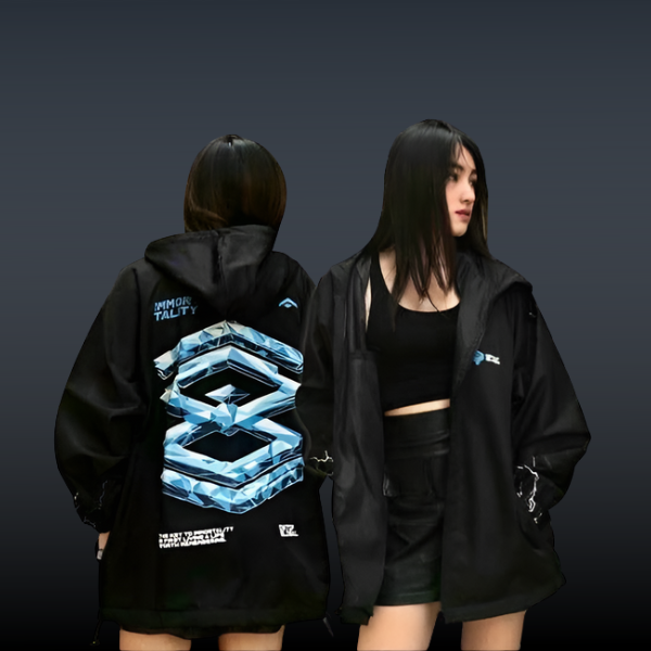 Áo Khoác Dù Bóng Chày Unisex Nam Nữ IMMOR TALITY Jackets Form Rộng Ulzzang