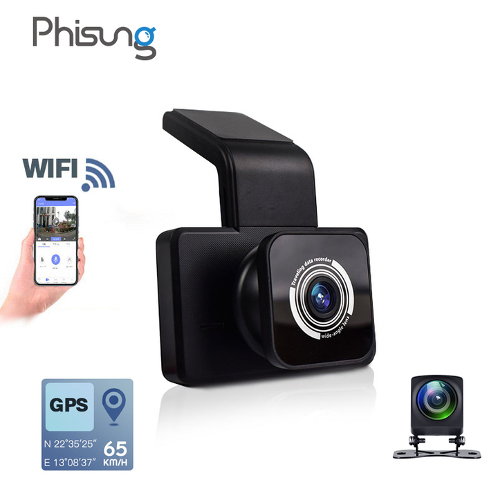 Camera hành trình ô tô Phisung K10 tích hợp camera sau Wifi GPS - HÀNG CHÍNH HÃNG