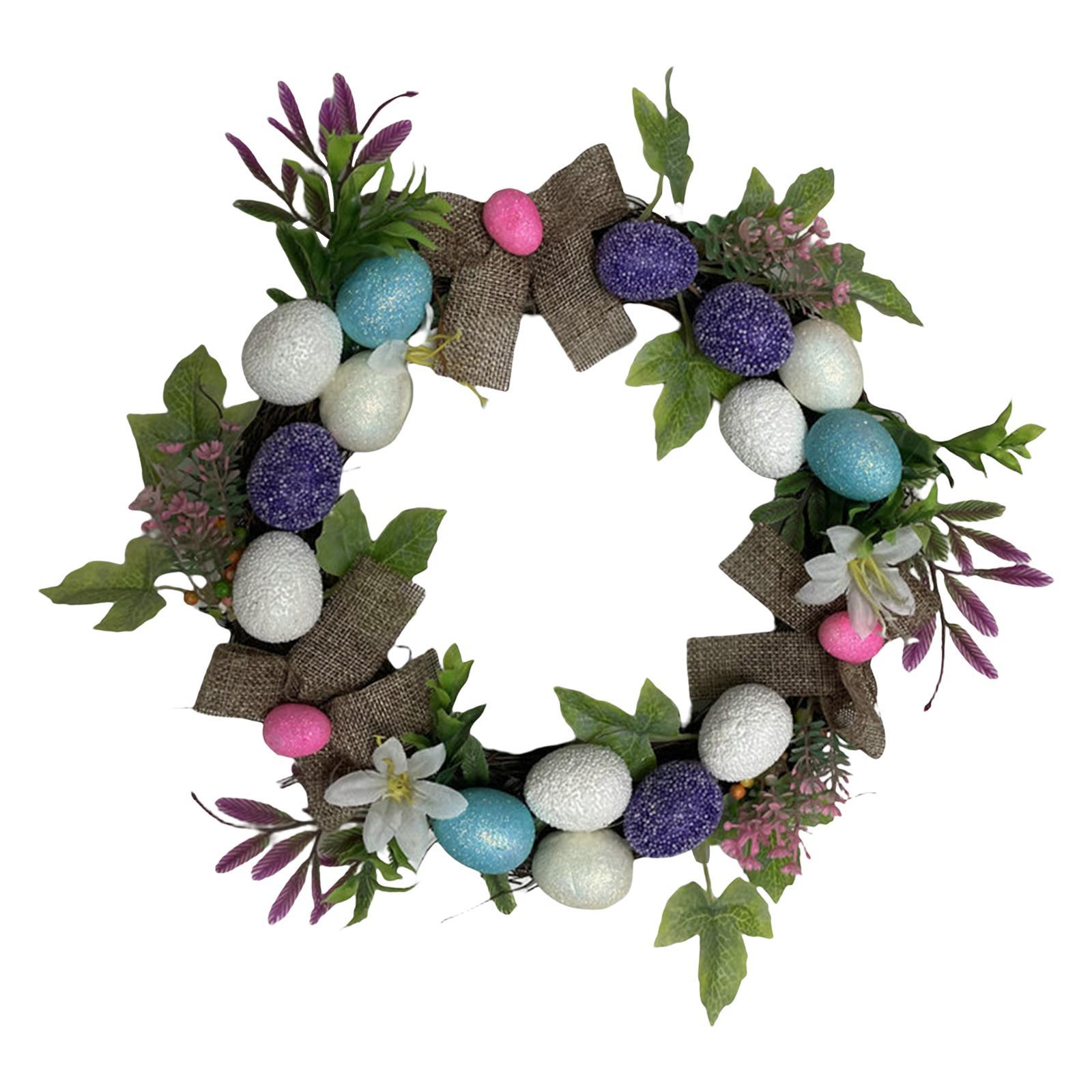 Artificial flower wreath front door rattan wreath M