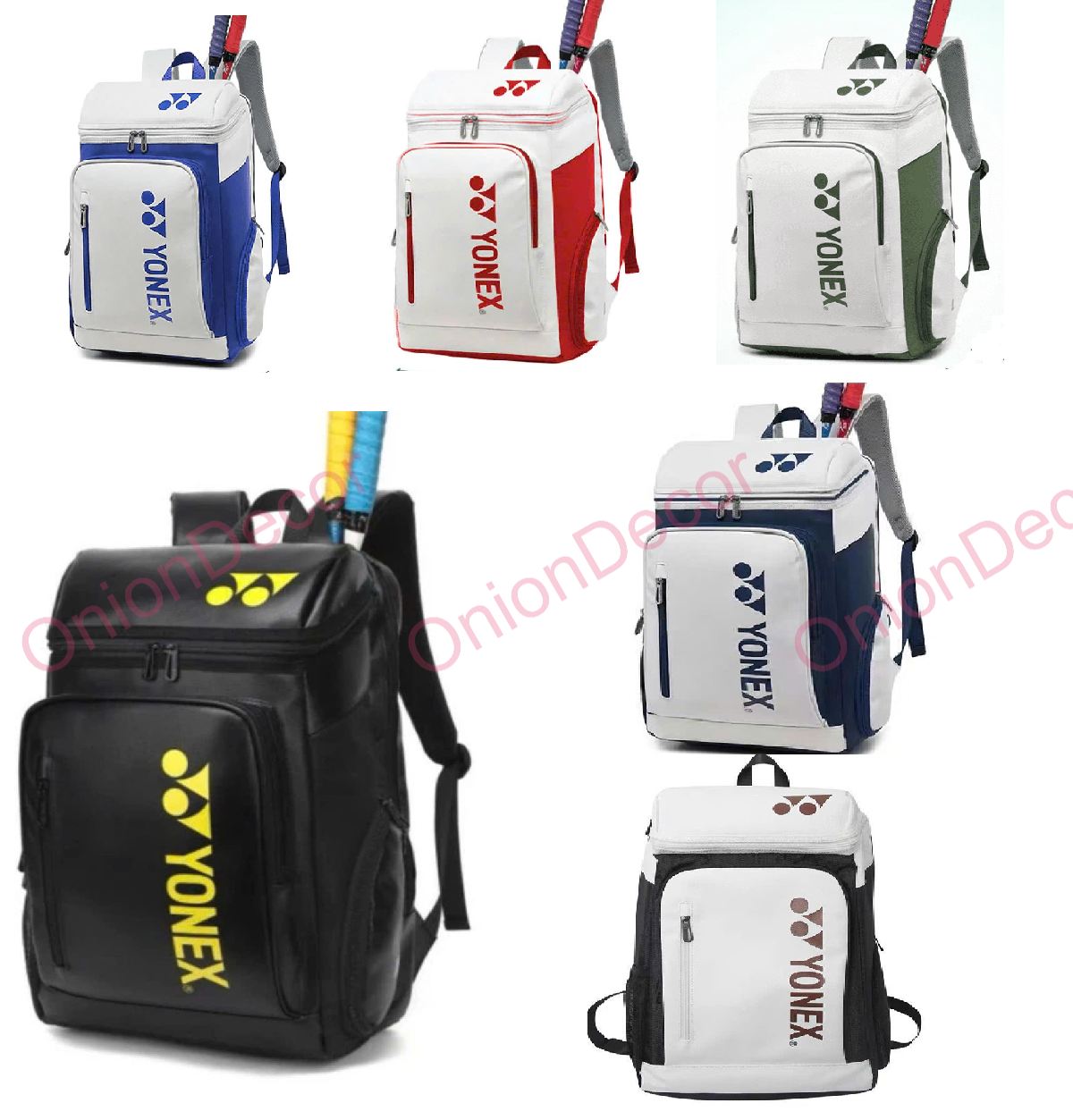 Balo học sinh sinh viên Yonnex , sức chứa lớn, phom cứng cáp, chống thấm nước, balo thể thao cầu lông tennis pickleball nhiều màu size lớn 47cm