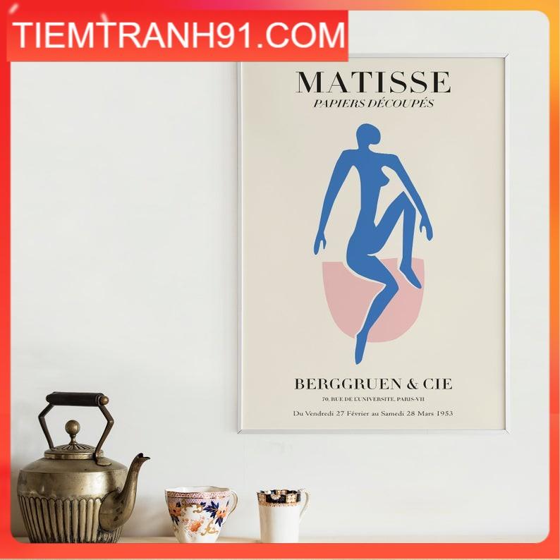 Tranh treo tường | Tranh Matisse Tate Modern - Woman Figure - Blue - Pink, Printable Wall Art, Matisse Poster