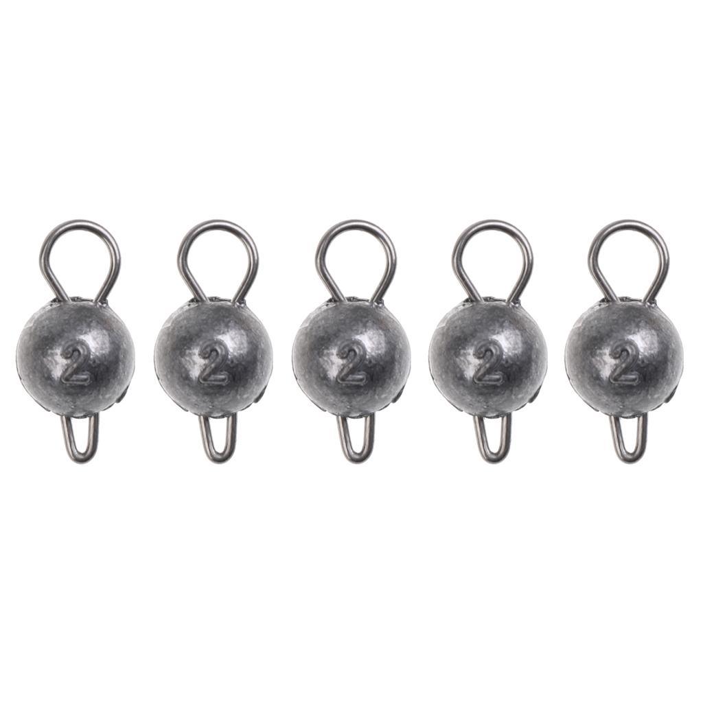 5 Pieces 2/3/5/7/10g Lead Sinker Head Hook Jigs Bait Fishing Hooks for Soft Lure Fishing Tackle