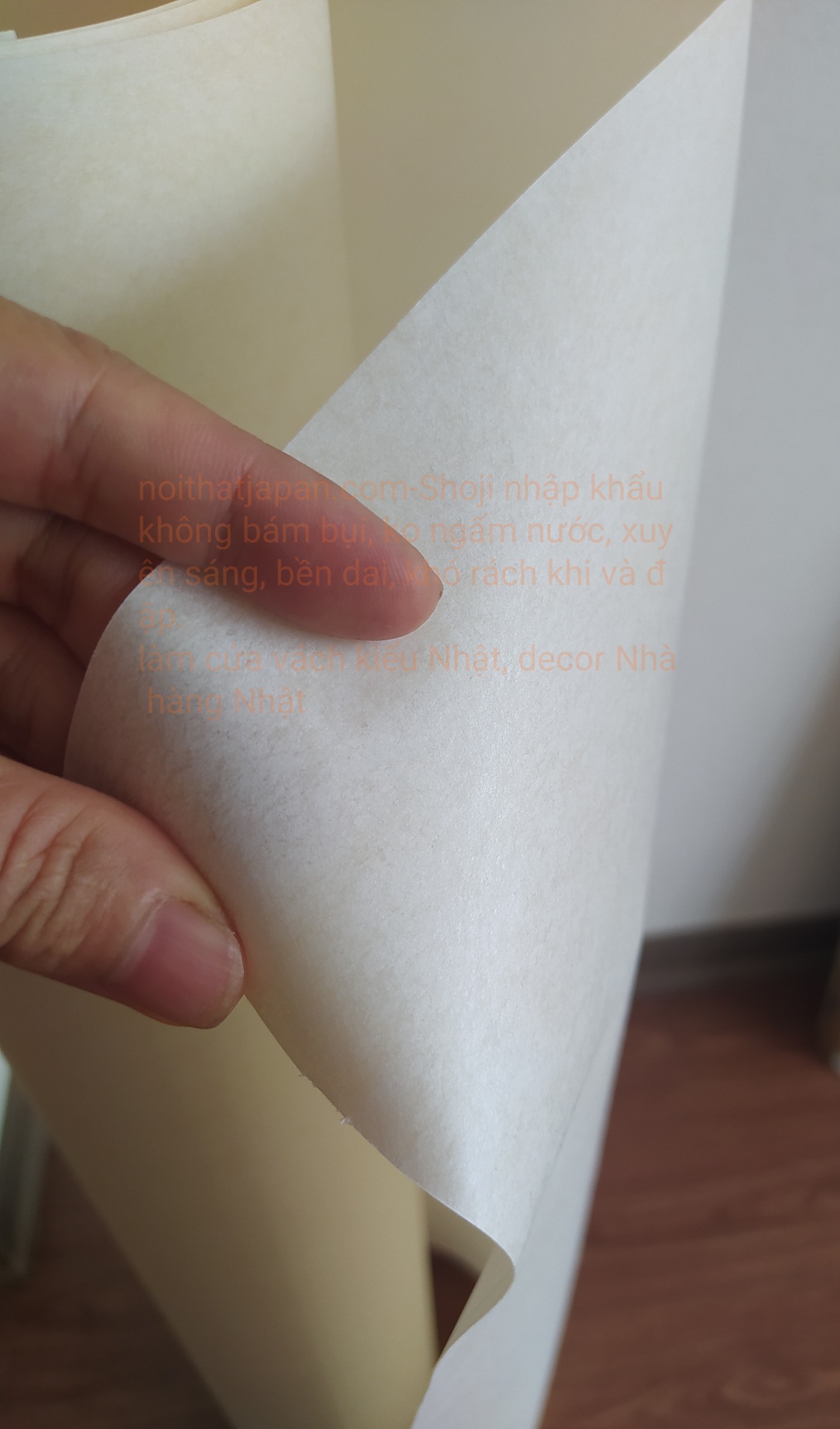 Shoji Nhập khẩu làm cửa lùa, shoji làm cửa trượt, shoji trang trí nhà hàng Nhật, vách shoji Nhật, phòng trà nhật, phòng thiền, màu vàng ngà, vân xước dạng sợi, hàng có sẵn