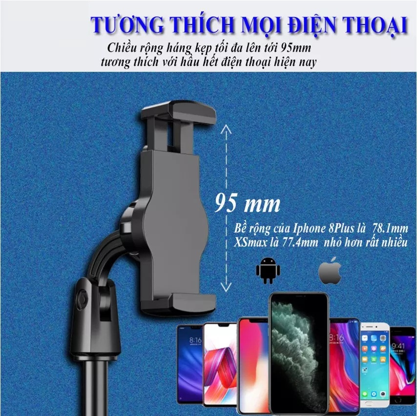 [MALL] giá đỡ điện thoại, chân đế để bàn dùng livestream, quay video, ghi hình xoay 360 độ - Hàng Chính hãng DODODIOS